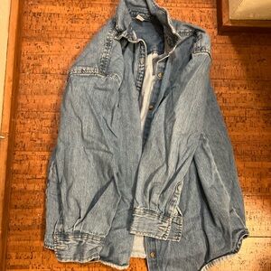 Oversized denim shirt